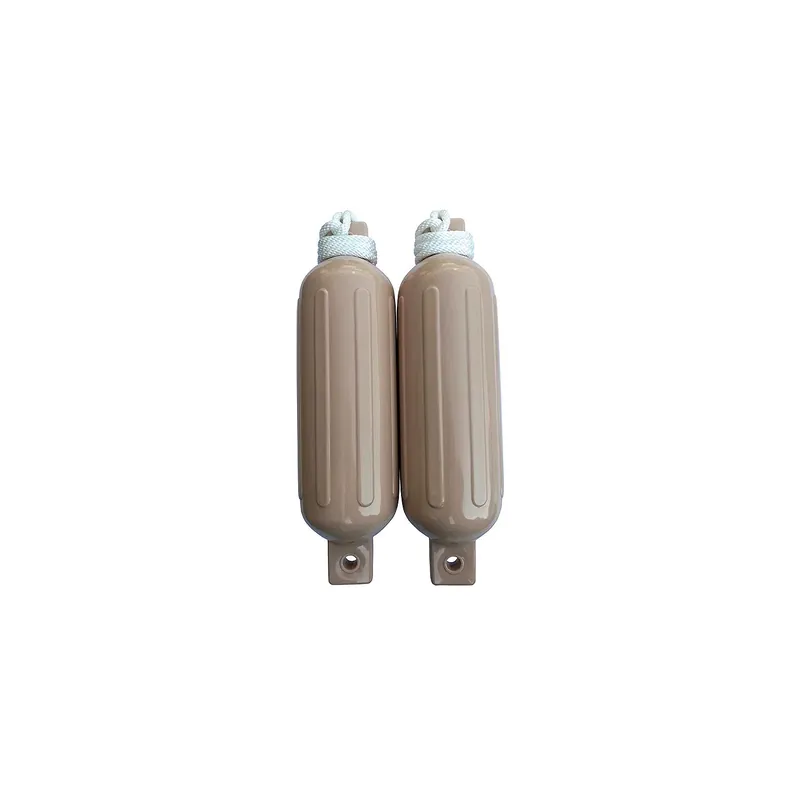 Seachoice 79254 Twin Eye Ribbed Fender Kit (Includes 2 5.5" x 20" Tan Fenders and 2 Matching 3/8 x 5' Fender Lines) Genuine