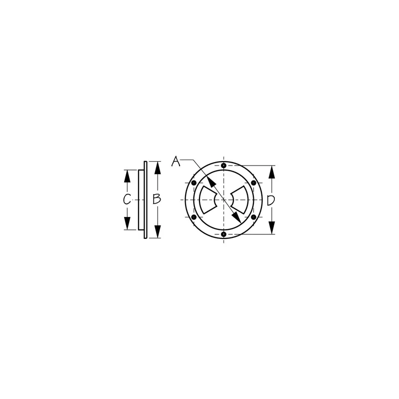 Seadog 3361551 Smooth Finish Quarter-Turn Deck Plate, Black, , A: 5-1/2" , B:6-3/4", C:5-3/8", D:6-1/8" Deal