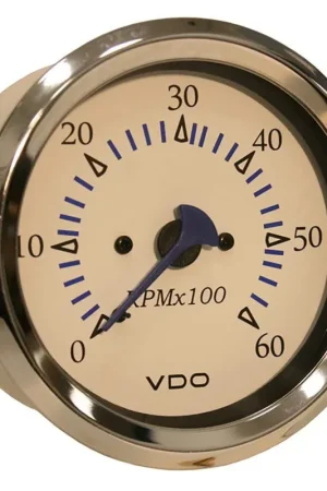 New Arrival VDO Tach Gauge 85mm 4k RPM Mag Allentare White #333-10910