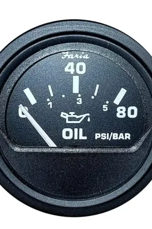 Free Returns Faria HD 2" Oil Pressure Gauge 100 PSI Black #23004