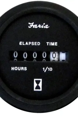 Faria HD 2" Hourmeter 10000 Hours 12-32v Black #23010 Special Offer