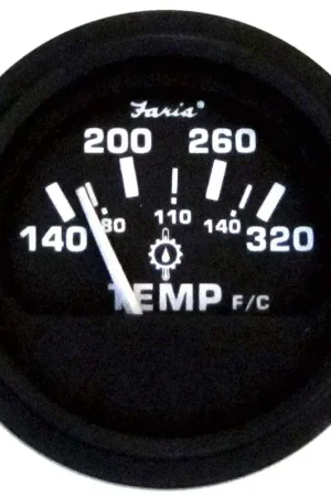Bargain Faria HD 2" Oil Temp Gauge 140-320 F Black #GP0629B